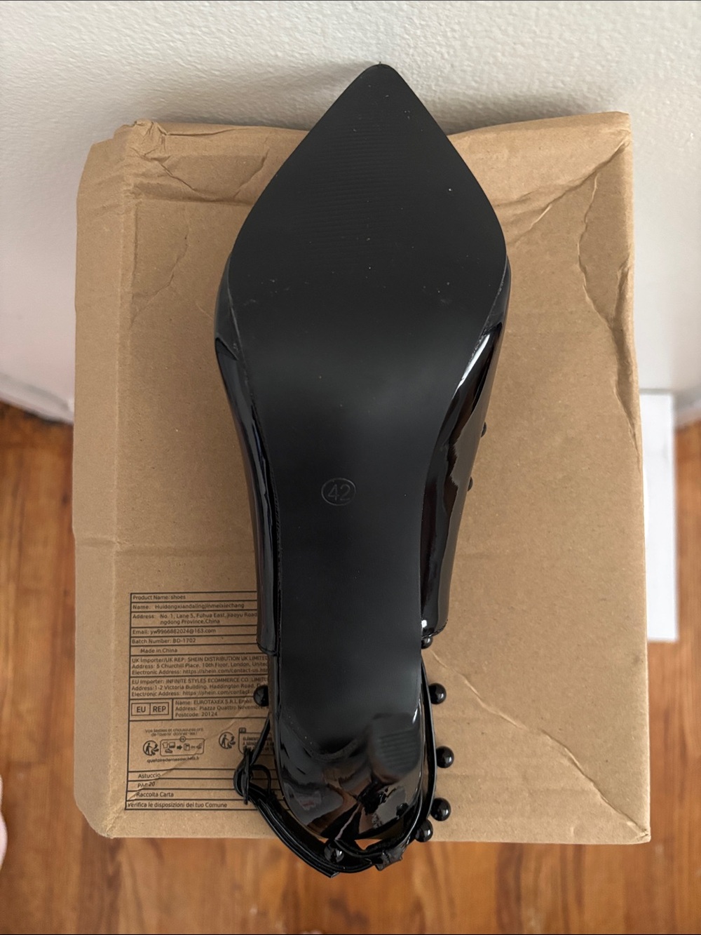 Patent Studded Pointed-Toe Heels - Picture 6 of 7